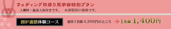 ウェディング日帰り見学会特別プラン
